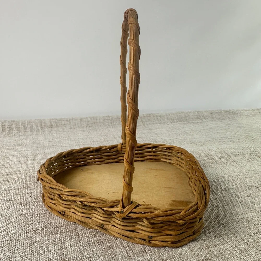 Vintage Mini Wicker Basket with Handle